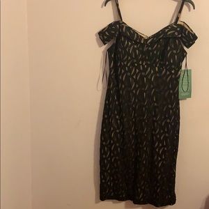 Knee length black sparkly dress